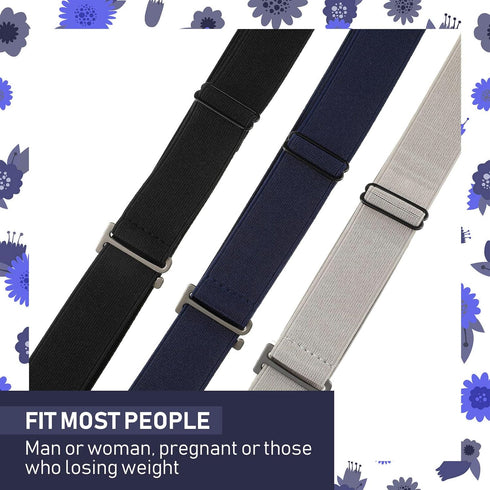 SATINIOR 3 Pieces elastic belt for women Elastic Waist Belt Invisible No Show Belt Adjustable Stretch Free-Buckle Belt for Jeans Pants Dresses Ski...